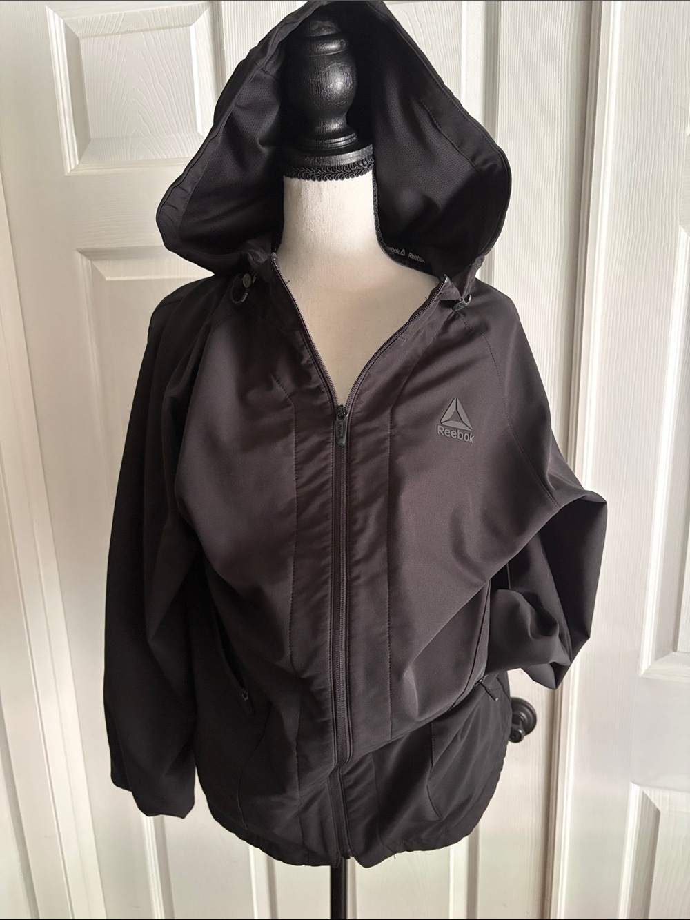 Reebok Men's Hooded Raincoat Jacket - Black